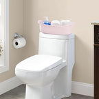 Small Toilet Paper Basket for Back of Toilet Tank Top,Cute behind toilet basket,Woven Toilet Paper Tray Little Organizer for Bathroom Shelf, Bedroom, Living Room12.6"L x 6"W Pink