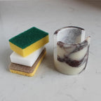 Natural Marble Travertine Sponge Holder for Kitchen Counter, Drying Rack, Sponge Caddy for Sink Organizer - Calacatta Viola Marble