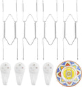 4 Pack Plate Hangers for Wall, Suitable for 8-10 inch Art Plate, Stainless Steel Invisible Heavy-Duty Wire Plate Holder with Wall Hooks, Display Hanger for Decorative Plates/Dishes/Platters(Silver)