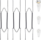 Bilillo 3 Pack Plate Hangers for The Wall, Suitable for 10''-14'' Decorative Plate,Invisible Heavy Duty Wire Plate Holder with Wall Hooks, Plate Hangers for Displaying Plates, Platter, Dish (Black)