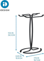 iDesign 55637 Axis Metal Free-Standing Hand Towel Drying Rack for Master, Guest, Kids' Bathroom, Laundry Room, Kitchen, Holds Two, 7.75" x 6.25" x 13.5", Matte Black