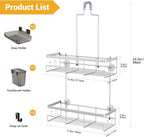 Shower Caddy Hanging Bathroom Organizer: Rustproof Shower Shelf for Inside Shower - No Drilling Shower Racks Over Showerhead - Bath Shelves Rack for Shampoo Soap Chrome