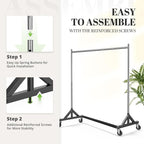 HOKEEPER Z Base Clothing Rack Heavy Duty Clothes Rack for Hanging Clothes Hold 500LBS Commercial Garment Rack with Wheels Adjustable Rolling Clothes Rack Portable Z 24" Dx63 Wx71 H, 3 Pack