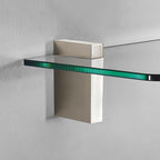 Glass Shelves - Tempered Safety Glass Shelves for Bathroom, Choose Over 20 Shelf Brackets and Multiple Shelf Sizes - Cuadro Maxi Style - 31.5 x 11.8 in - Stainless Clip