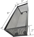 HAHIYO Stackable Mesh Tray Cup 9 x 3 x 2 inches Sturdy Container for Desk Drawer Organizer Collection for Home Office School kitchen Soft Foam Feet No Sharp Edges 2 Pack Black