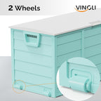 VINGLI 75 Gallon Outdoor Storage Box, Lockable Plastic Storage Containers with Lid, Patio Deck Box Furniture for Garden, Pool, Balcony, Yard (Green)