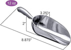 Amazing Abby - Elsa - 12-Ounce Aluminum Ice Scoops (Set of 2), Cast Aluminum Utility Scoops, Food-Grade, Good for Home and Commercial Use, NOT Dishwasher-Safe, Hand-Wash Recommended