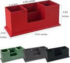 UnionBasic Desk Organizer, Desktop Caddy Leather Multi-compartment Pen Holder Office Stationer Organizer, Malachite Green