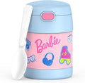 THERMOS FUNTAINER Insulated Food Jar, 10 Ounce, Kid Friendly Food Jar with Foldable Spoon, Barbie