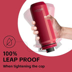 Greylock 20 oz Insulated Water Bottle with Straw Lid, Reusable Stainless Steel Sports Water Bottles with Foldable Handle, Leak Proof, Double-Wall Vacuum Insulation, 24 Hours Cold(Raspberry Ridge)