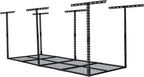 GarveeLife 3x8 ft Heavy Duty Overhead Garage Storage Rack, Adjustable Ceiling Storage Racks with 600 LBS Weight Capacity, Metal Garage Storage Organization Systerm, Black