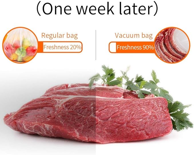 Vacuum Sealer Bags Rolls (2-Pack), 8” X 50’ Heavy Duty Commercial Grade Embossed Bags for Food Preservation Freezer Sous Vide Cooking(Total 100 Feet)