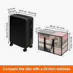 Vieshful 3 Pack Clear Clothes Storage Bag, 40L Plastic Blanket Storage Bag with Zipper, Foldable Closet Organizer, Moving bags for Comforter, Blanket, Bedding, Duvet, Toys