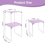 Locker Organizer Shelf Stackable Extra Locker Shelf for School Locker Organizer Storage Cabinet Accessories Suitable for School, Office, and Home use (1, Purple)