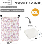 Baby Laundry Basket Baby Nursery Hamper Kids Laundry Basket Toy Storage Bin for Boys Room Decor Gift Baskets for Bedroom Bathroom(Purple Butterfly)