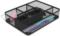 1InTheOffice Mesh Collection Desk Drawer Organizer Tray, Black, 7 Compartment