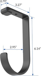 FLEXIMOUNTS 4 Pack Add On Storage Flat Hook Accessory for Garage Ceiling Rack and Wall Shelving, Max Weight Capacity up to 50lbs, Black