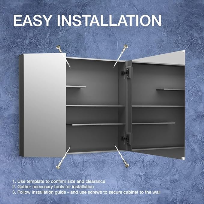 Kohler 81146-DA1 Maxstow Frameless Surface Mount Bathroom Medicine Cabinet, 30 in. W x 24 in. H, Dark Anodized Aluminum