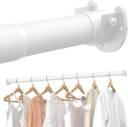 2 PACK Closet Rods for Hanging Clothes, 17 to 39 Inches Stepless Adjustable Metal Closet Rod, 1.3 Inches Heavy Duty Clothes Hanging Rod for Closet Wardrobes Laundry RV, White