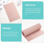Folding Silicone Non-Slip Small Laundry Washing Board Household Hand Wash Scrubbing Mat with Drainage Pink