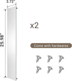 Side Mirrored Kits, 4'' W x 26'' H Decorative Side Mirrors Set of 2 for 26-Inch-Height Acrylic Smart Lighted Mirror Cabinet Surface-Mounting-Use Only (for Model-Aura)