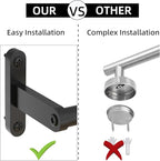 KLJKPA16 Inch Bathroom Towel Bar, Towel Racks for Bathroom Wall Mounted, Modern Heavy Duty Stainless Steel Hand Towel Holder, Single Bar, Black