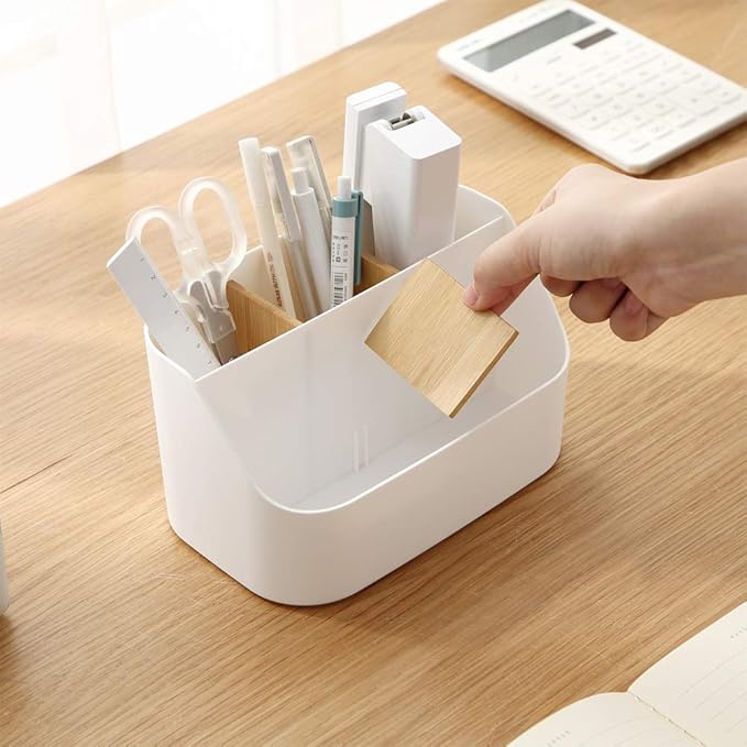Desk Organizer Remote Control Holder Makeup Caddy Box for Home & Office