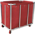 Laundry Cart Commercial,11.35 Bushel Large Industrial Rolling Laundry Hamper with 4 Inch Wheels,Household Heavy Duty Laundry Baskets with Stainless Steel Frame, 286 LBS Weight Capacity