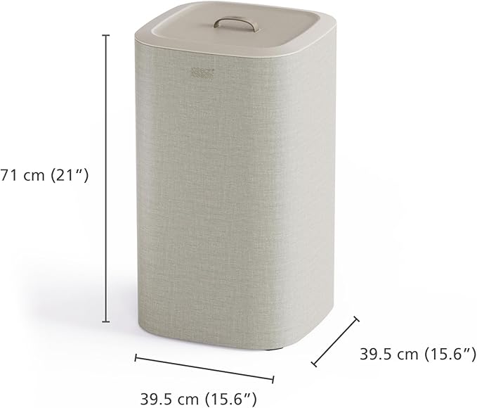 Joseph Joseph Tota One 60L/15.85 gallon Laundry Basket, Removable Washing Bag with handles, Perfect for Bedroom & Bathroom, Ecru