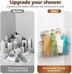 No-Drill Bathroom Suction Storage Box, 2026 New Corrugated Suction Cup Storage Holder,Powerful Suction Storage Box,Removable Hanging Storage Basket,Ripple Acrylic Wall Shelf (Clear)