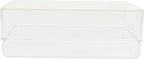 Martha Stewart Kerry Plastic Stackable Office Desk Drawer Organizers, 6" x 6", 4 Pack, with Gold Trim