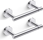 FORIOUS Toilet Paper Holder Wall Mount, Stainless Steel Rustproof Double Post Pivoting Tissue Roll Holder for Bathroom, Commercial Toilet Paper Dispenser (2 Pack, Chrome)