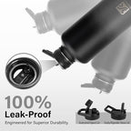 Insulated Water Bottle | Thickened Stainless Steel for Gym and Hiking with Straw, Carrier Bag, Handle Strap | BPA-Free 87 oz