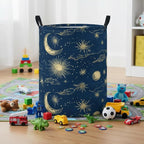 Baby Laundry Basket Baby Nursery Hamper Kids Laundry Basket Toy Storage Bin for Boys Room Decor Gift Baskets for Bedroom Bathroom(Moon Star)