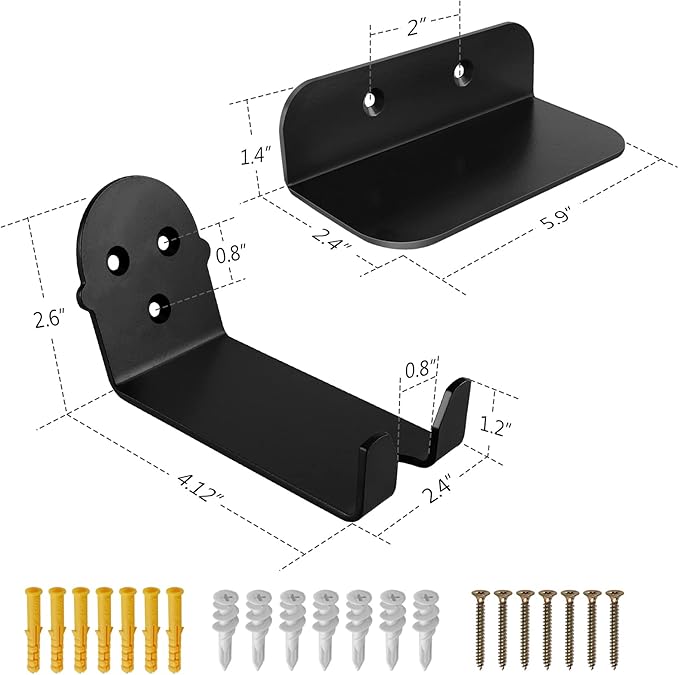 Eapele Bike Pedal Hanger Bicycle Wall Mount Horizontal Hanger, Heavy-duty 10GA Steel Plates Made, Support to 150lb, Compatible with Platform Pedal, Clipless Pedal, and Hybrid Pedal