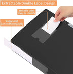 HUA JIE A4 Storage File Boxes Plastic Archives Cases with Lid, File Folder Organizer Document Filing Box for office,31×7.5×23.5 cm, Black(Pack of 4)