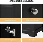 20 in Small Bathroom Vanity with Sink,Soft Closing Door and Adjustable Shelf, Solid Wood Frame & MDF Modern Single Bathroom Sink Cabinet,Freestanding (Black)