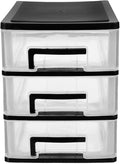 Angoily 3 Tier Plastic Drawer Type Closet, Plastic Home Office Storage Organizer, Makeup Organizer Storage Station Cube, Cosmetics Jewelry Storage Box for Home, Dorm, Office (8.46x5.90x5.12 Inch)