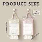 MIUPOO Toilet Paper Storage Bag,Reusable Roll Tissue Organizer,Large Capacity Toilet Paper Organizer,Free Standing Bathroom Set,Pink and Beige,2 Pieces. (2, Pink and Beige)