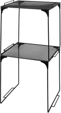 Locker Organizer Shelf Stackable Extra Locker Shelf for School Locker Organizer Storage Cabinet Accessories Suitable for School, Office, and Home use (2, Black)