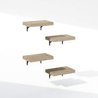 Furinno Tanna Floating Shelves for Wall Set of 4, 15-Inch Bathroom Wall Shelf, Wall Mounted Shelf, for Bathroom Organizers and Storage, Living Room, Natural