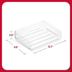 Staples Side‑Load Stackable Plastic Letter Tray, Clear – Desktop Paper Organizer for Office Files & Documents