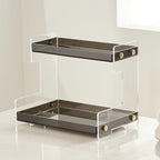 FFK Bathroom Organizer Countertop,2 Tier Bathroom Counter Organizer Kitchen Spice Rack Cosmetic Organizer,Countertop Storage Shelf for Bathroom, Kitchen, Living Room, Bedroom, Dressing Table