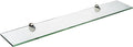 Spancraft Glass P-6x12-Brushed Steel Peacock Glass Shelf, Brushed Steel, 6" x 12"