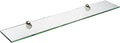 Spancraft Glass P-8x27-Brushed Steel Peacock Glass Shelf, Brushed Steel, 8" x 27"