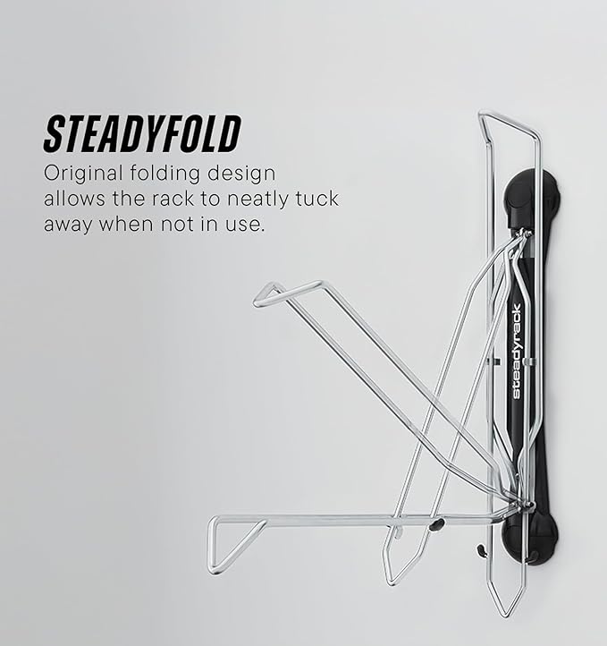 Steadyrack Bike Rack for Road Bikes - The Original Wall Mounted Vertical Bike Storage - Fits Narrow Tires
