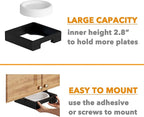 SpaceAid 10-inch Paper Plate Dispenser (Need 11.3 Inches Deep Cabinet Space) Under Cabinet Bamboo Plates Holder, Kitchen Vertical Dipensers Caddy, Black