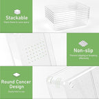 8 PCS Clear Plastic Drawer Organizer Tray, Acrylic Vanity Bathroom Drawer Organizers Trays, Desk Drawer Organizer Bins for Cosmetic, Makeup, Kitchen, Office, Junk Drawer Divider Organization