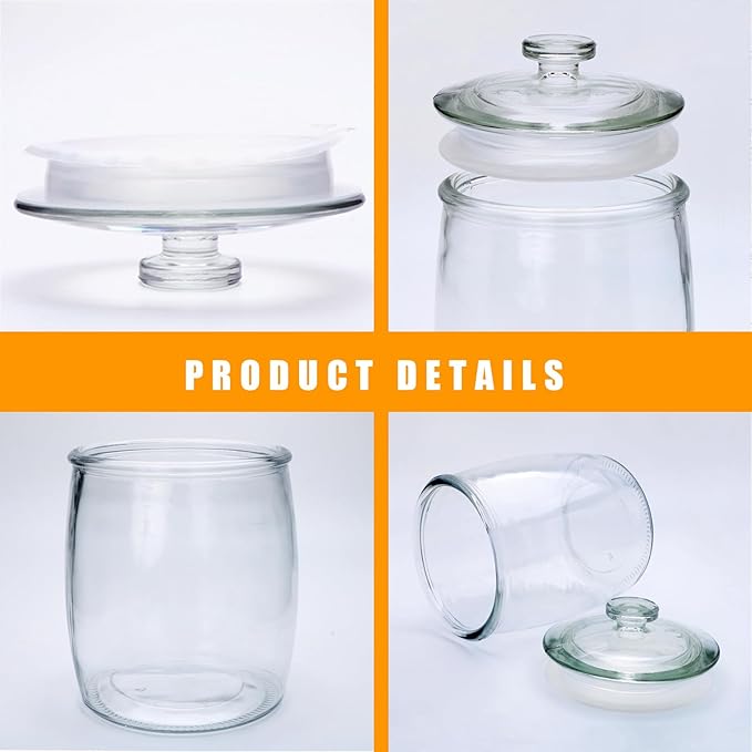 1 Gallon glass jars, Cookie Jar & Candy Jar with Lid, Large Food Storage Container,glass jar with lid for Buffet, Coffee & Flour, Laundry Room Storage & Pantry 2pcs