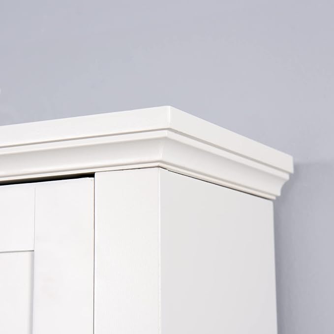 Over The Toilet Storage Cabinet, Storage Cabinet Over Toilet with Door & Adjustable Shelves, Home Space Saver for Bathroom (White)